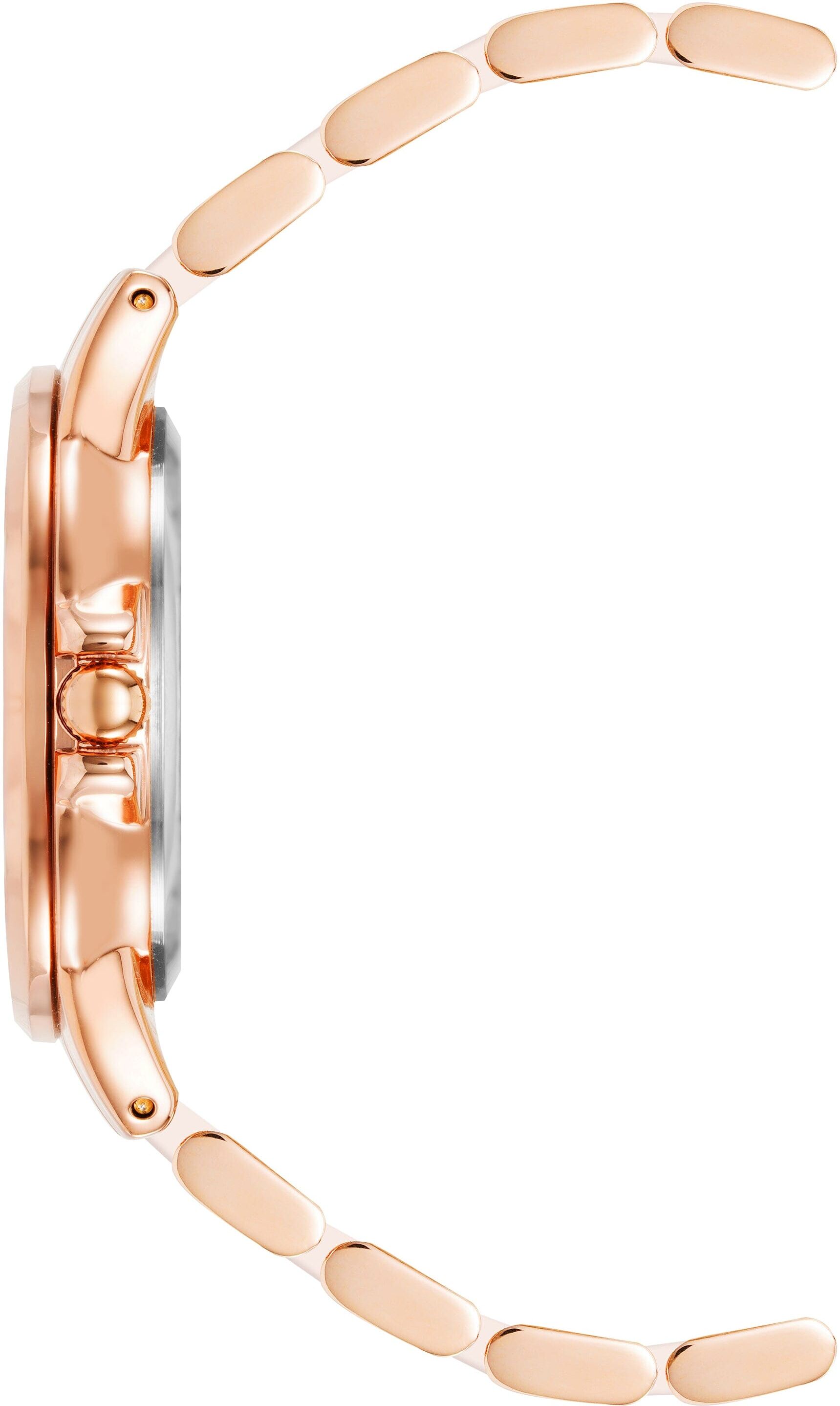 Anne Klein Women's Diamond Accented Ceramic Boyfriend Watch in Blush/Rose Gold-Tone