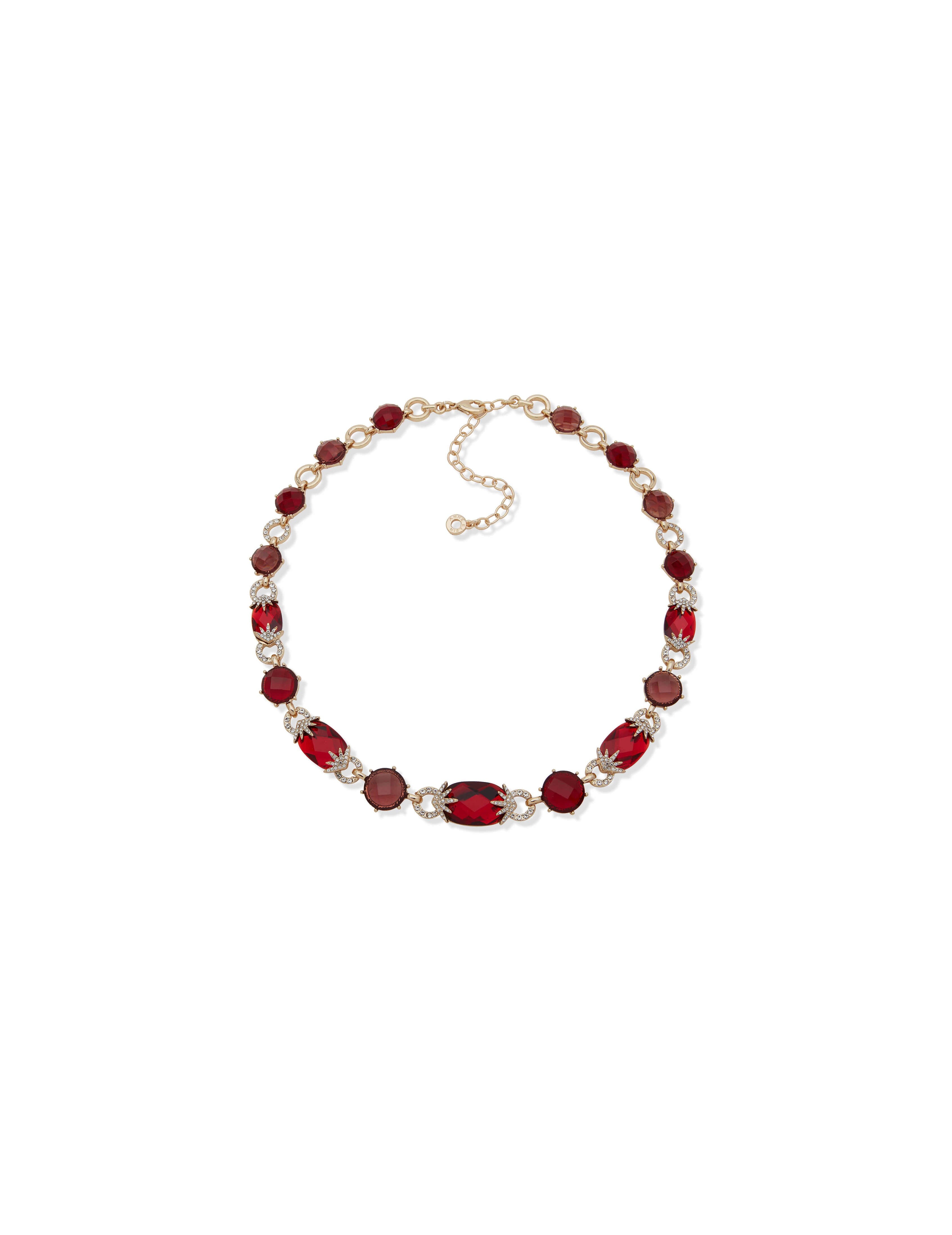 Anne Klein Women's Collar Crystal Necklace in Gold Tone