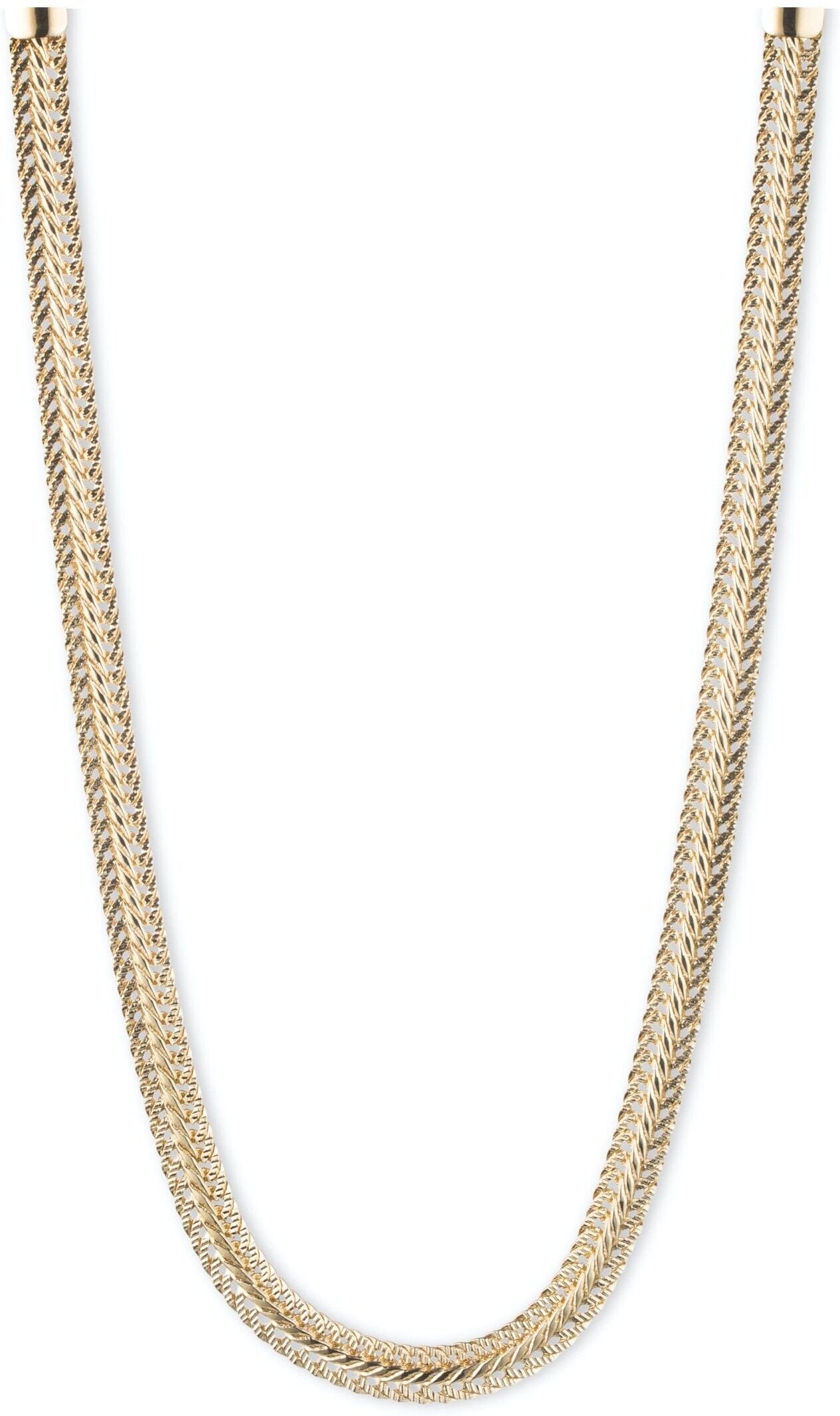 Anne Klein Women's Herringbone Chain Necklace in Silver-Tone