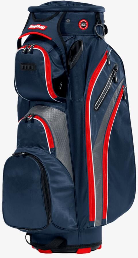 Revolver XP 2024 Cart Bag, Navy/Charcoal/Red - Bag Boy Golf