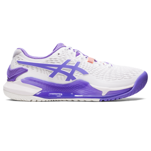 Asics Gel-Resolution 9 Women's Tennis Shoe, White/Purple, 9 M - Asics
