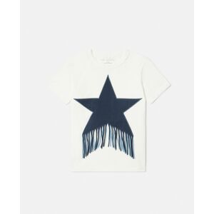 Stella McCartney - Fringed Star T-Shirt, White, Size: 5