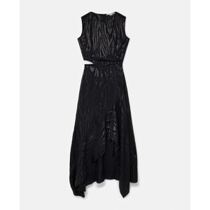Stella McCartney - Woodgrain Print Lurex Maxi Dress, Woman, Black, Size: 40