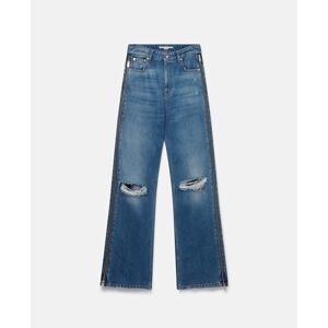 Stella McCartney - Petite Vintage Wash Deconstructed Jeans, Woman, Mid Blue, Size: 27