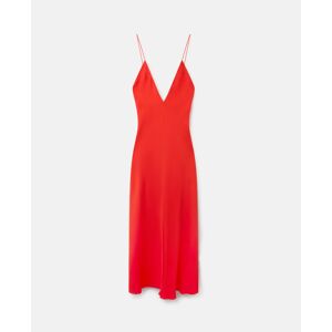Stella McCartney - Compact Crepe V-Neck Maxi Dress, Woman, Scarlet Red, Size: 44