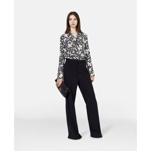Stella McCartney - Forest Floral Print Silk Shirt, Woman, Black Multicolour, Size: 40