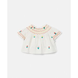 Stella McCartney - Dreamy Flower Embroidery Smocked Top and Bloomers Set, White Multicolour, Size: 18m