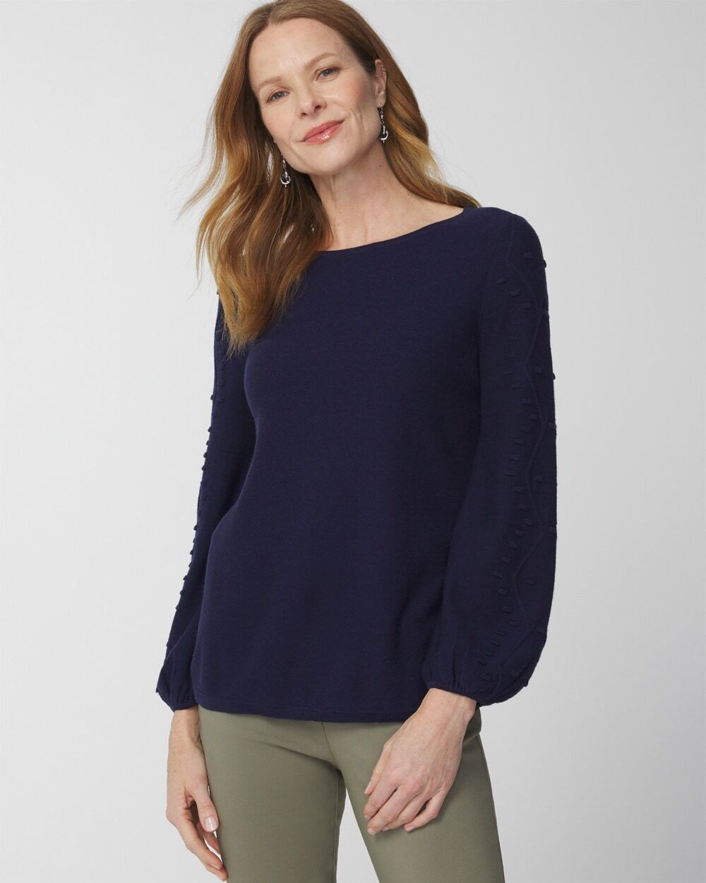 Chico's Off The Rack Women's Bubble Sweater in Midnight Dark Blue Size Medium   Chico's Outlet, Clearance Women's Clothing - Midnight Dark Blue - Women - Size: Medium