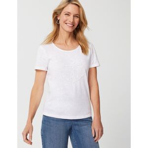 Chico's Off The Rack Women's Embroidered Anchor Scoopneck T-Shirt in White Size Medium   Chico's Outlet, Clearance Women's Clothing - White - Women - Size: Medium