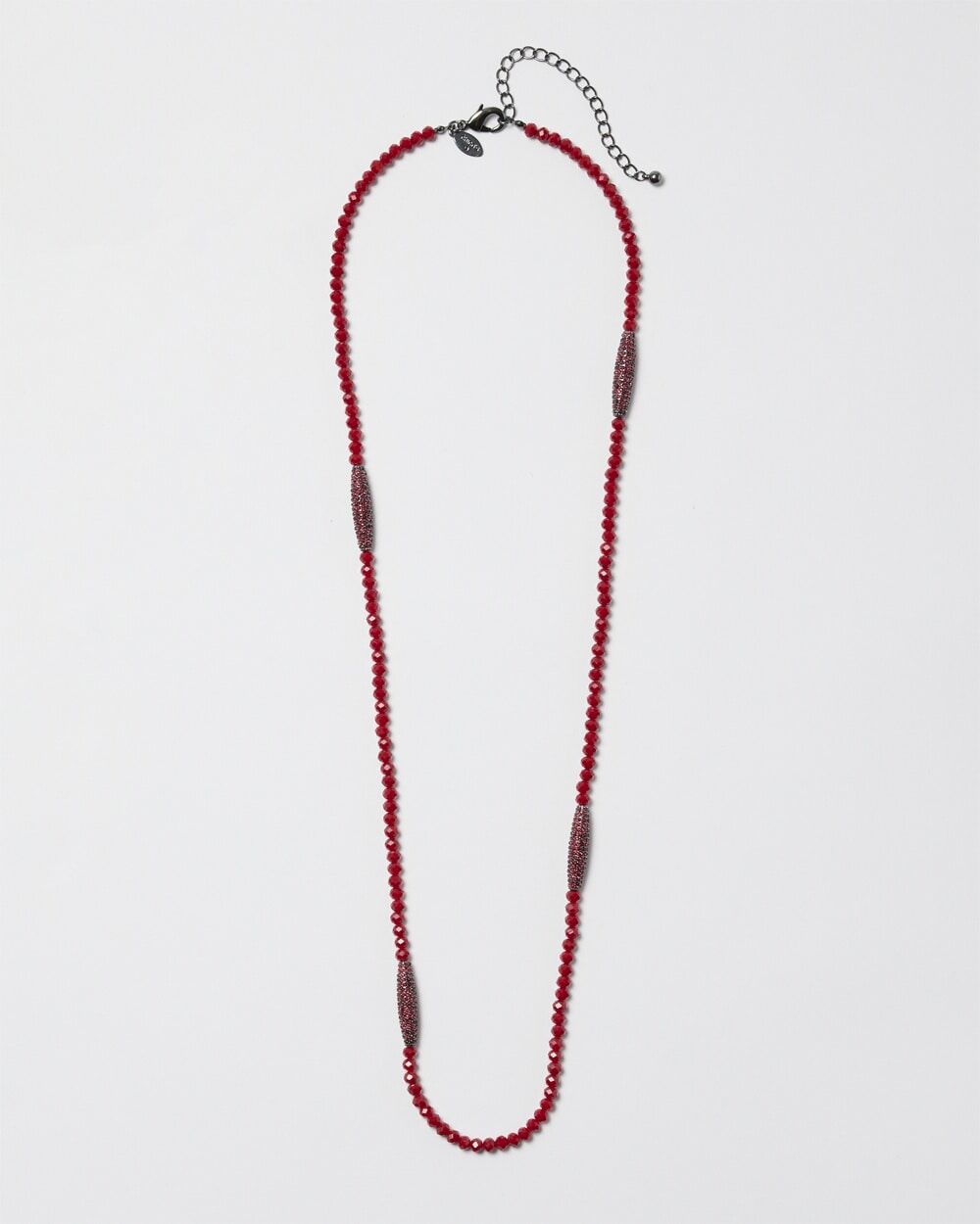 Chico's Off The Rack Women's Red Sparkle Singlestrand Necklace in Rojo Red   Chico's Outlet, Clearance Women's Clothing - Rojo Red - Women - Size: One Size
