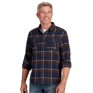 Mason Signature Men's Long-Sleeved Flannel Shirt (Size M) Plaid Navy-Green, Cotton