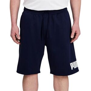 Puma Men's Big Fleece 10"" Logo Short (Size S) Peacoat, Poly + Cotton"