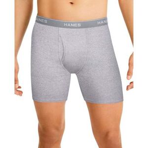 Hanes Men's Tagless Boxer Brief 6-Pack (Size L) Light Grey/Assorted, Cotton