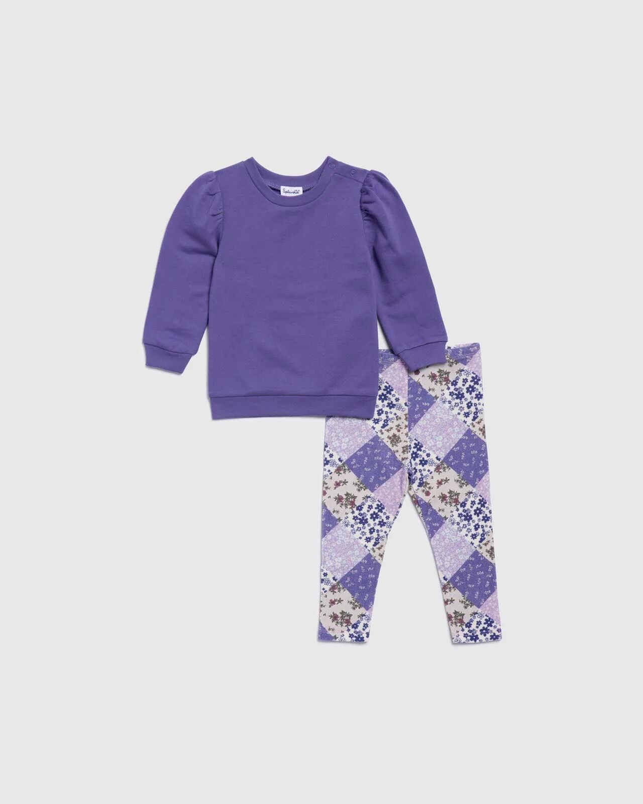 splendid Infant Girls Lavender Flowers Sweatshirt Set