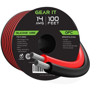 GearIT 14AWG 600V Tinned OFC Stranded Bonded Silicone Wire