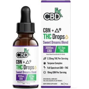 Olofly CBDfx CBD + Delta 9 THC Drops Sweet Dreams Blend Tincture 30ml