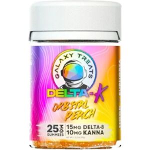 Olofly Orbital Peach Galaxy Treats Delta K Gummies 500mg