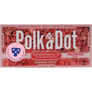 Olofly Raspberry Muffin PolkaDot Magic Mushroom Belgian White Chocolate 500mg