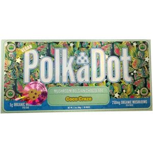 Olofly Coco Craze PolkaDot Magic Mushroom Belgian Dark Chocolate 250mg Per Piece