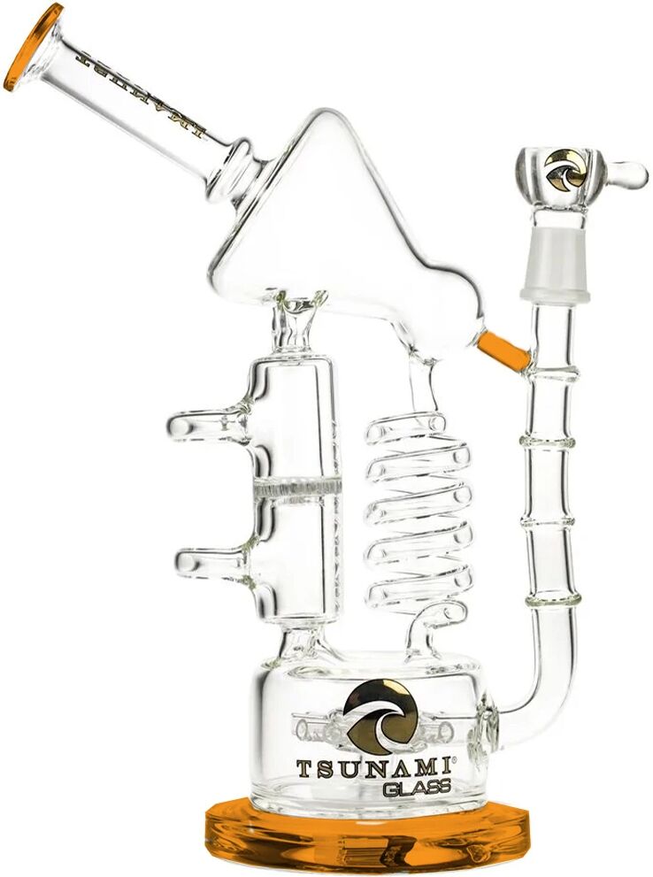 Olofly 12" Tsunami Concentrate Rig Sprinkler Honeycomb Twist Recycler Water Pipe