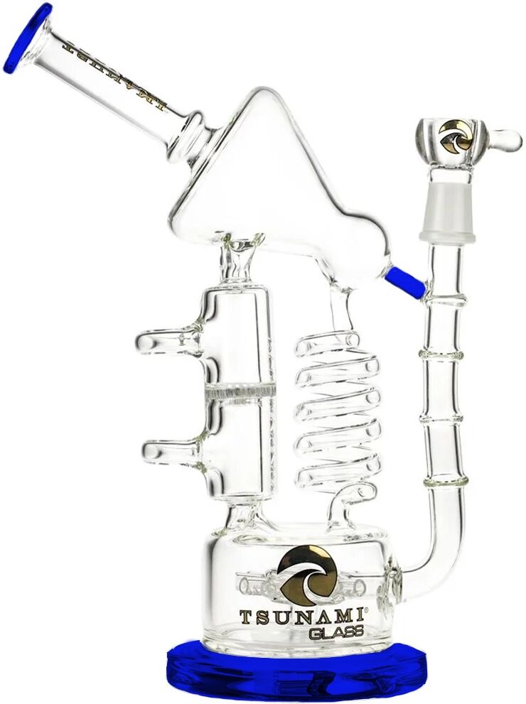 Olofly 12" Tsunami Concentrate Rig Sprinkler Honeycomb Twist Recycler Water Pipe