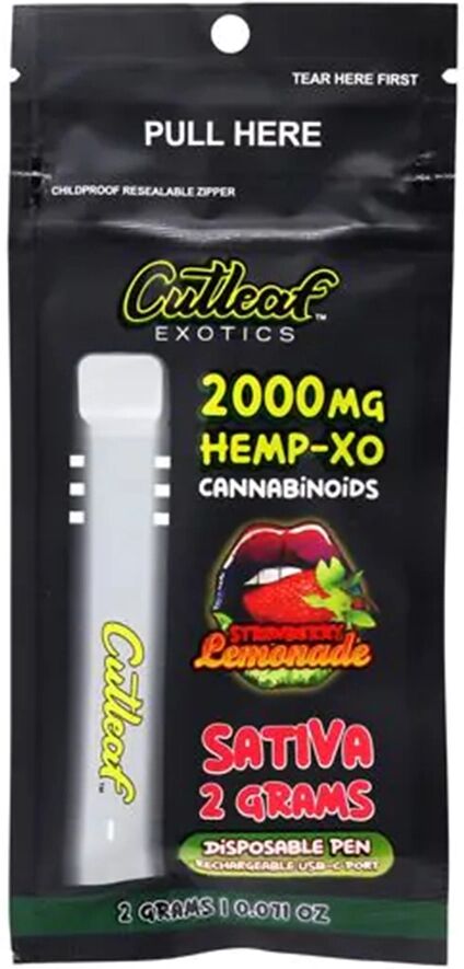 Olofly Strawberry Lemonade Sativa Cutleaf Exotics Hemp-XO (THC-O) Vape 2G