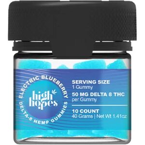 Olofly Electric Blueberry Koi High Hopes D8 THC Gummies 50mg