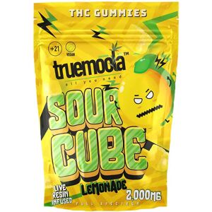 Olofly Lemonade Truemoola Sour Cube Live Resin Infused THC Gummies 2000MG