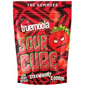Olofly Strawberry Truemoola Sour Cube Live Resin Infused THC Gummies 2000MG
