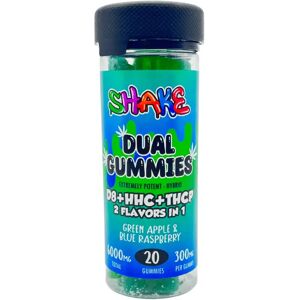 Olofly Green Apple & Blue Raspberry Shake D8+HHC+THCP 2 Flavors in 1 Dual Gummies 6000mg