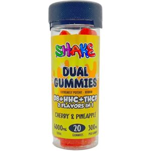 Olofly Cherry & Pineapple Shake D8+HHC+THCP 2 Flavors in 1 Dual Gummies 6000mg
