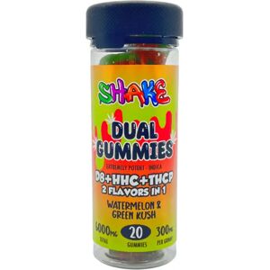 Olofly Watermelon & Green Kush Shake D8+HHC+THCP 2 Flavors in 1 Dual Gummies 6000mg