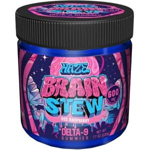 Olofly Red Raspberry Haze Brain Stew D9 Liquid Diamonds Gummies 600MG
