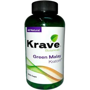 Olofly Krave Botanicals Green Malay Kratom Capsules 500ct
