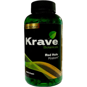 Olofly Krave Botanicals Red Hulu Kratom Capsules 500ct