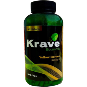 Olofly Krave Botanicals Yellow Boreno Kratom Capsules 500ct