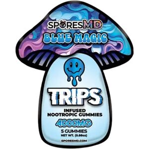 Olofly Blue Magic SporesMD Trips Infused Nootropic Gummies 5Pcs
