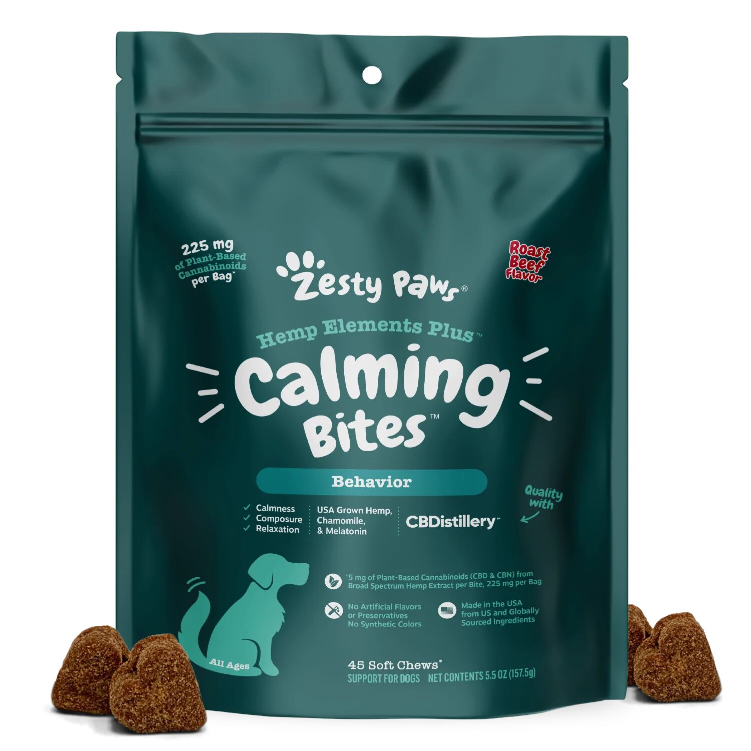 Zesty Paws Hemp Elements Plus™ Calming Bites™ for Dogs