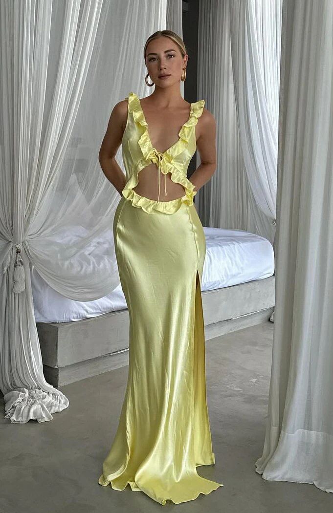 White Fox Boutique AU Wishlist Maxi Dress Lemon