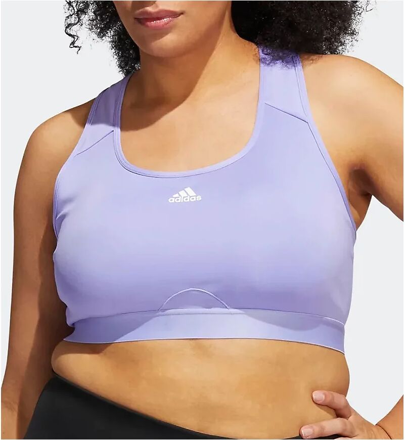 Adidas Women's PowerReact Training Medium Support Sports Bra in Light Purple (HC7489)   Size Large (A-C)   HerRoom.com