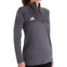 Adidas Women's Climalite Game Mode Performance 1/4 Zip in Grey Five Melange (12GS)   Size Small   HerRoom.com