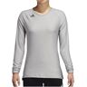 Adidas Women's HILO Jersey Long Sleeve Crew Neck Tee in Grey/Black (DP4335)   Size Small   HerRoom.com