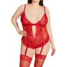Mapale Women's Plus Adjustable Strap Teddy in Red (8568X)   Size XL/2XL   HerRoom.com