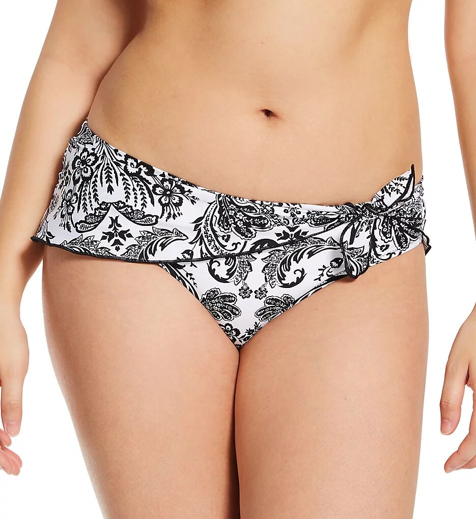 Lise Charmel Women's La Bandana Antigel Bikini Skirted Swim Bottom in Bandana Blanc (EBB0894)   Size XL   HerRoom.com