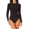 Anne Cole Women's Think Outside The Sun Long Sleeve One-Pc Swimsuit in Black (MO08301)   Size 10   HerRoom.com