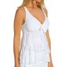 Beach House Women's Crochet Soleil Layla Ruffle Bow Tankini Swim Top in White (H65936)   Size 6   HerRoom.com