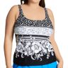 Beach House Woman Women's Under the Border Walk Julie Tankini Swim Top in Black (HW61363)   Size 24W   HerRoom.com