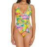 Becca Women's Costa Bella Kali V-Neck One Piece Swimsuit (191037)   Size Medium   HerRoom.com