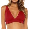 Becca Women's Fine Line Camilla Over The Shoulder Swim Top in Red (549117)   Size D   HerRoom.com