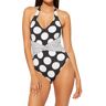 Bleu Rod Beattie Women's Let's Get Dotty Plunge Mio One Piece Swimsuit in Black/White (D21793)   Size 4   HerRoom.com